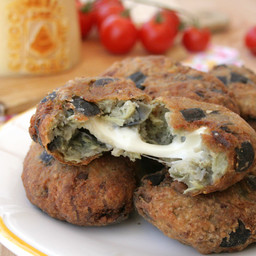 Polpette di melanzane in crosta di pane con verdure grigliate 